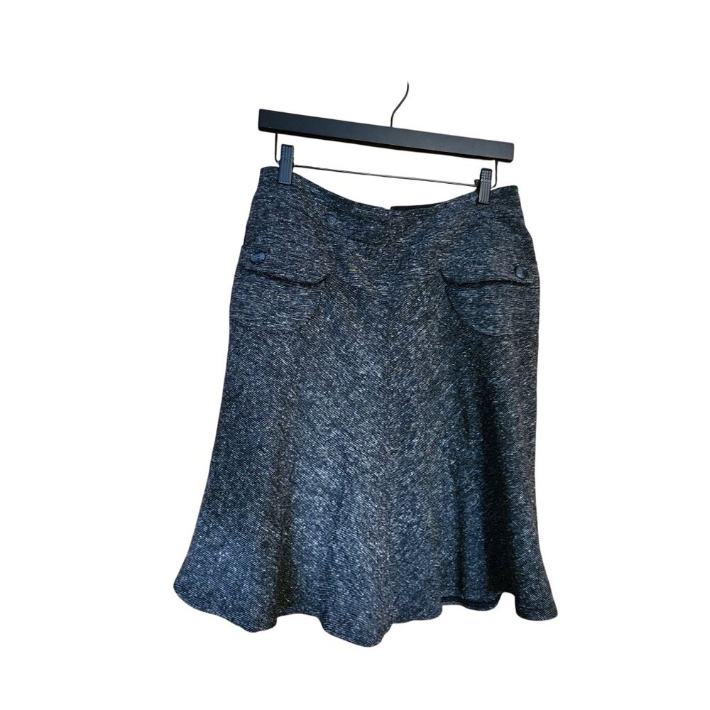 Gray A-Line Tweed Skirt With Pockets By Lux Size S